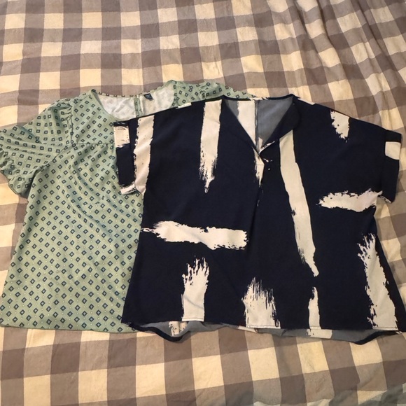 SHEIN Tops - Chic Patterned Blouses - Set of Two